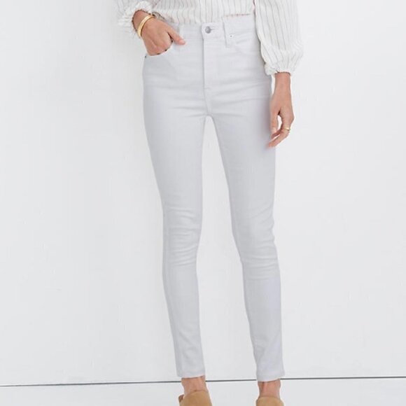 Madewell Tall 10” High Rise Skinny Jeans AJ295 White 30T 30 - Picture 1 of 8